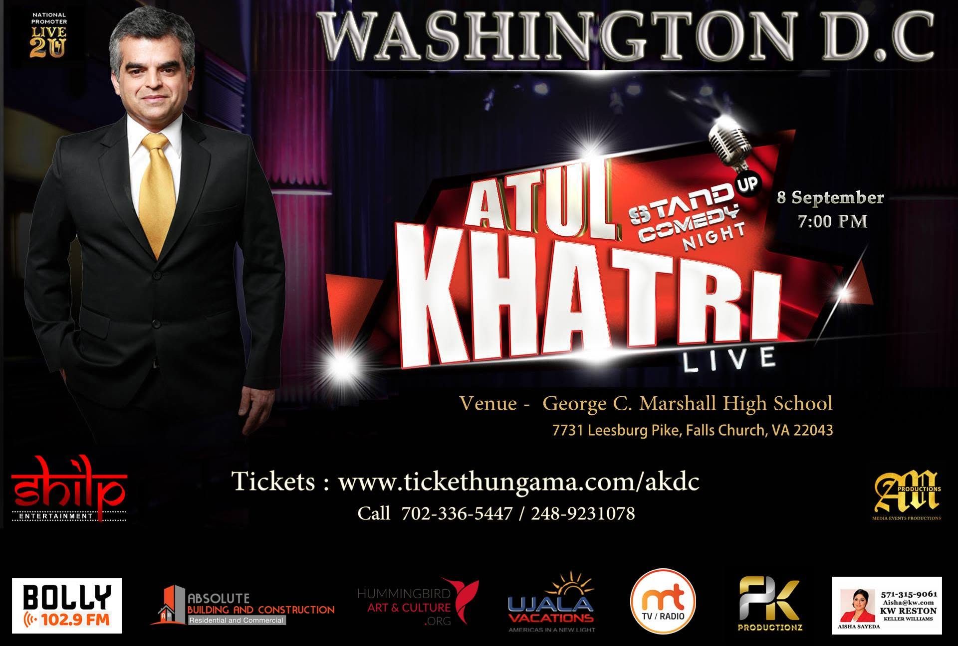 Atul Khatri Live in Washington D.C. poster